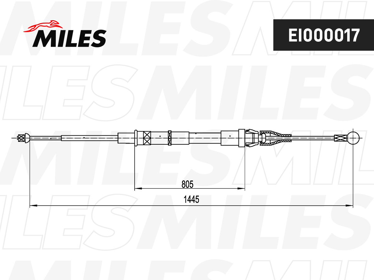 Miles - Трос стояночного тормоза VAG (1447мм)