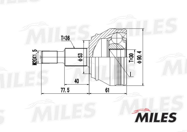 Miles - ШРУС AUDI A3/VW G3/G4/PASSAT/SKODA OCTAVIA 1.4-2.9 91-06 нар.