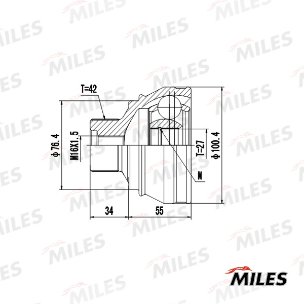 MILES - ШРУС AUDI A4 2.0-3.2 07- нар.
