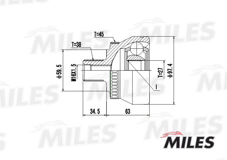 Miles - ШРУС AUDI A4/A6/A8/VW PASSAT/SKODA SUPERB 1.9TDI-2.8 94-05 нар.