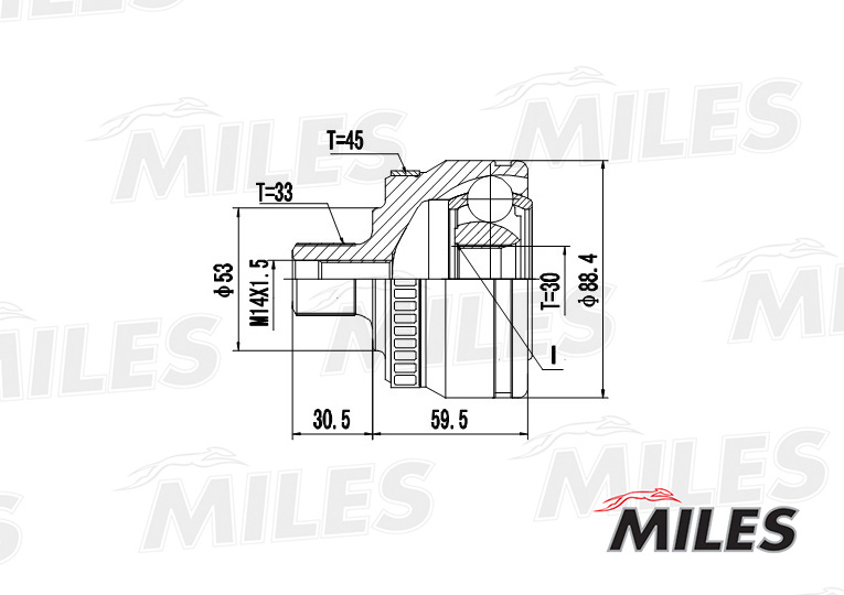 Miles - ШРУС AUDI A4/A6/VW PASSAT 1.6-2.3 95-05 нар.