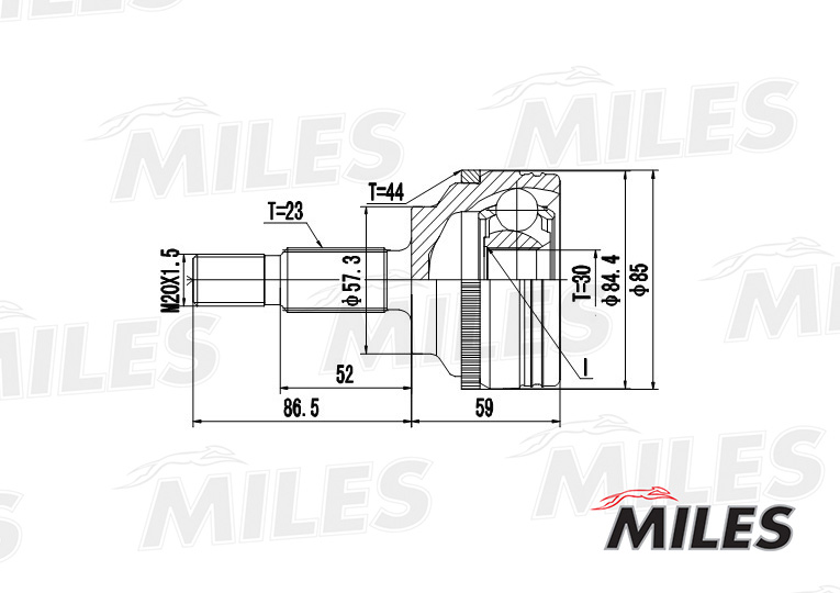 Miles - ШРУС RENAULT MEGANE/KANGOO/SCENIC 1.2-1.9D 01- нар. (ABS)