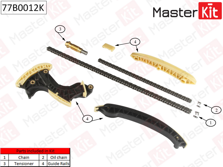 MASTERKIT - Комплект цепи ГРМ Mercedes-Benz W203/204 1.8 Kompressor M271 02-09 (без звездочек)