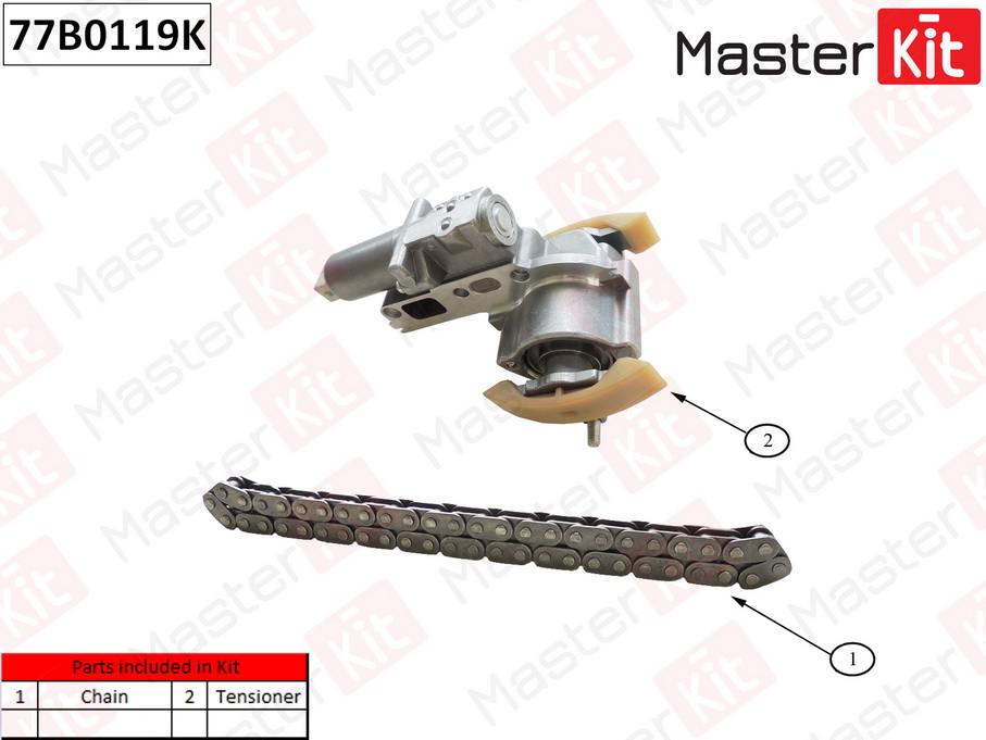 MASTERKIT - Комплект цепи привода распредвала R Audi A4/A6/A8 Volkswagen PASSAT 2.4-2.8L AGA.ALF.AML.APS.ARJ