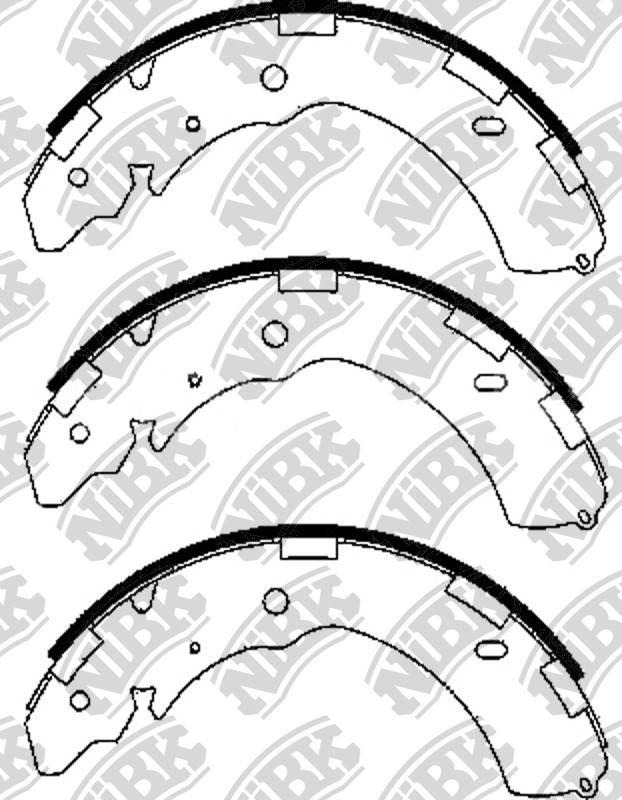NiBK - Колодки тормозные барабанные SUBARU OUTBACK 2.5 2009 - ; MITSUBISHI PAJERO SPORT 3.2 1998 - ; MITSUB