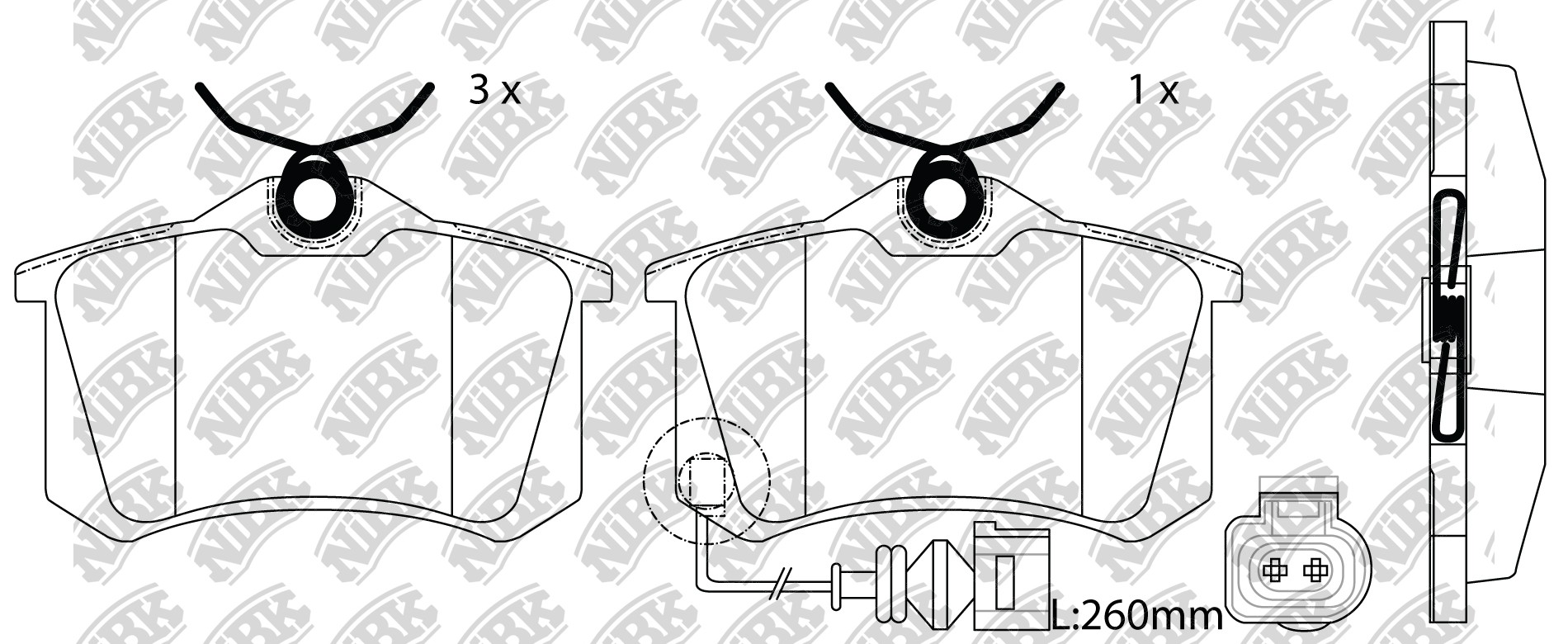 NiBK - Колодки тормозные дисковые VOLKSWAGEN POLO 1.6 2009 - ; SKODA OCTAVIA 1.6 2004 - 2013; SKODA OCTAVIA