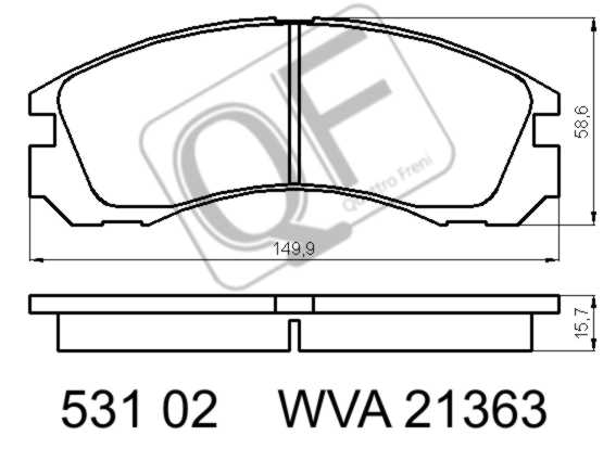 QUATTRO FRENI - Колодки тормозные дисковые передние к-т с мех индикатором износа