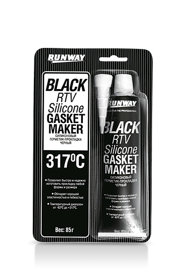 RUNWAY - Силиконовый герметик-прокладка черный 85г