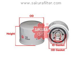 SAKURA - Фильтр масляный MITSUBISHI OUTLANDER 2.4 2003 - 2006; MITSUBISHI OUTLANDER 2.4 2001 - 2006; MITSUBISHI LANCER 2.0 2003 -