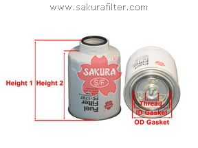 SAKURA - Фильтр топливный TOYOTA LAND CRUISER 100 4.2 1998 - 2007; TOYOTA HILUX 3.0 2006 - ; TOYOTA LAND CRUI