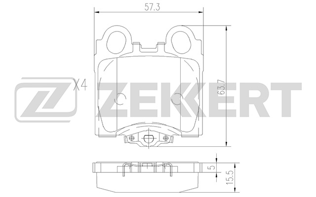 ZEKKERT - Колодки торм. диск. зад Toyota Altezza (E10) 98-, Aristo (S160) 97-, Brevis (G10) 01-, Crown (S170) 99-