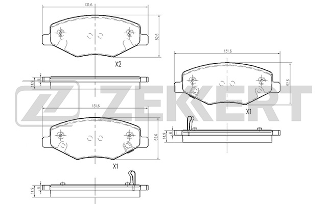 ZEKKERT - Колодки торм. диск. передн. Chery Amulet 03-