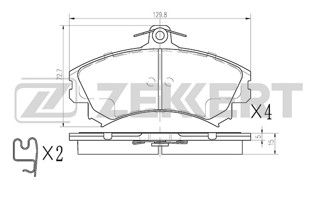 ZEKKERT - Колодки торм. диск. передн. Mitsubishi Carisma (DA) 96-, Colt VI 02-, Volvo S40 96-, V40 95-