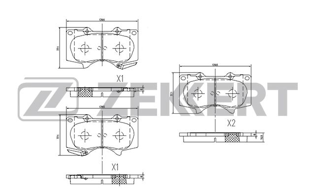 ZEKKERT - Колодки торм. диск. передн. Mitsubishi Pajero IV 06-, Lexus GX 460 (J150) 10-, Toyota LC Prado 120,150 02-, 4Runner (N210) 02-