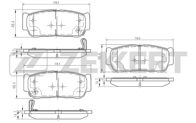 ZEKKERT - Колодки торм. диск. задн. SsangYong Actyon 06-, Rexton 01-, Rodius 05-