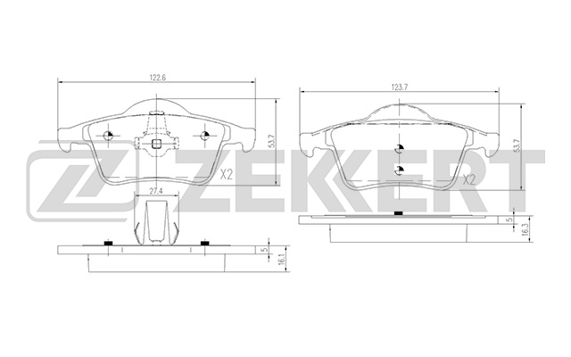 ZEKKERT - Колодки торм. диск. задн. Volvo S60 00-, S70 98-, S80 98-, V70 I-II 96-, XC70 Cross Country 97-