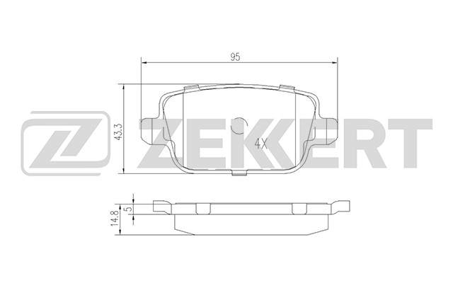 ZEKKERT - Колодки торм. диск. задн. Ford Focus II 05-, Galaxy II 06-, Mondeo IV 07-, S-Max 07-, Volvo S80 II 06-