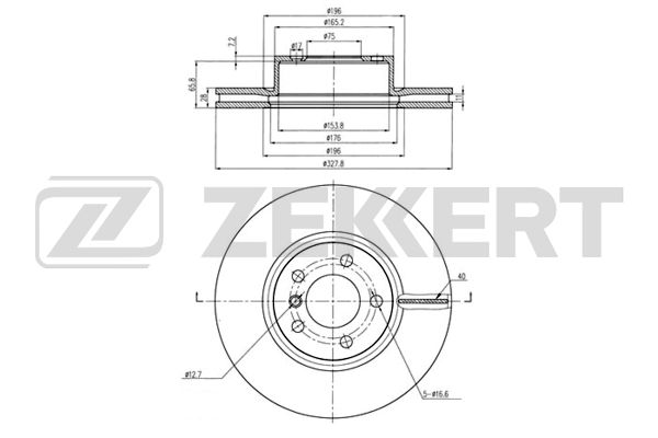 ZEKKERT - Диск торм. перед. BMW X3 (F25) 10-, X4 (F26) 14-