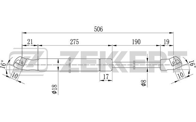 ZEKKERT - Пружина газовая багажника Opel Omega B 94-