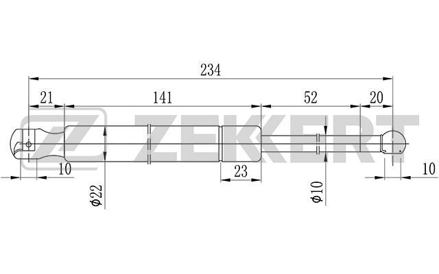 ZEKKERT - Пружина газовая капота MB M-Class (163) 98-